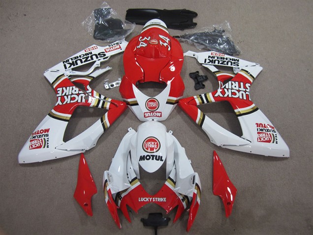 Rot Weiß Lucky Strike Motul GSXR 600 K6 06-07 Verkleidungen Rot Weiß Lucky Strike Motul GSXR 600 K6 06-07 Verkleidungen