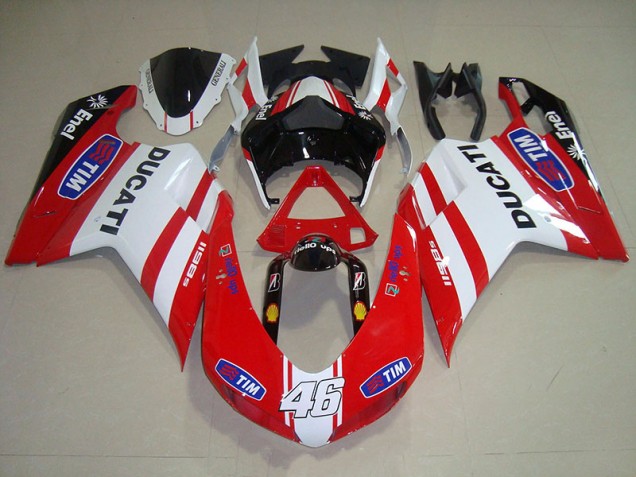 Rot Weiß Tim 46 Ducati 1098 07-14 Verkleidungen Rot Weiß Tim 46 Ducati 1098 07-14 Verkleidungen