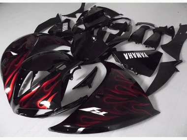 Rote Schwarz Flamme R1 09-11 Verkleidungen