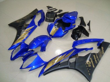 Schwarz Blau mit Gold Aufkleber R6 06-07 Verkleidung