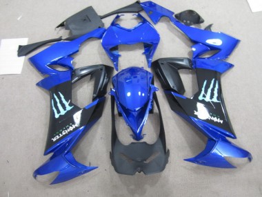 Schwarz Blaus Monster ZX10R 08-10 Verkleidungen