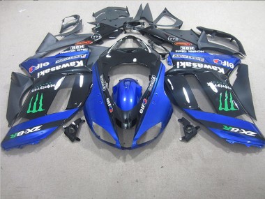 Schwarz Blaus Monster ZX6R 07-08 Verkleidungen