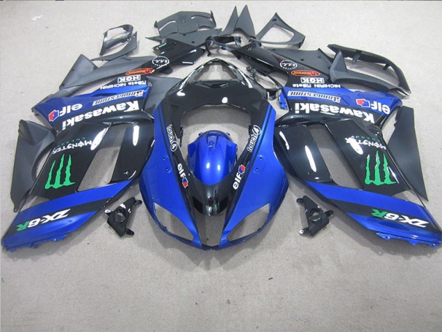 Schwarz Blaus Monster ZX6R 07-08 Verkleidungen