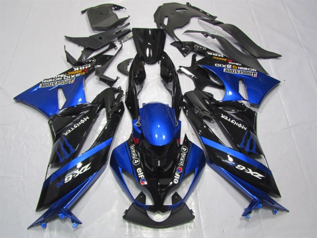 Schwarz Blaus Monster ZX6R 09-12 Verkleidungen Schwarz Blaus Monster ZX6R 09-12 Verkleidungen