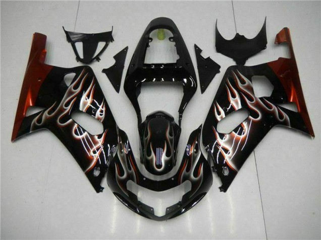 Schwarz GSXR 600 / 750 K1 K2 K3 01-03 Verkleidung Schwarz GSXR 600 / 750 K1 K2 K3 01-03 Verkleidung