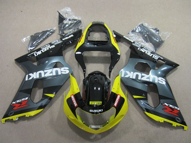 Schwarz Gelb Motul GSXR 600 K1 K2 K3 01-03 Verkleidungen Schwarz Gelb Motul GSXR 600 K1 K2 K3 01-03 Verkleidungen