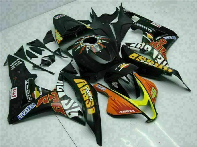 Schwarz Gelb Repsol 46 CBR 600 RR 07-08 Verkleidungen Schwarz Gelb Repsol 46 CBR 600 RR 07-08 Verkleidungen
