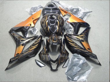 Schwarz Gold Flamme CBR 1000 RR 04-05 Verkleidungen