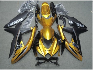 Schwarz Gold GSXR 600 K8 08-10 Verkleidungen
