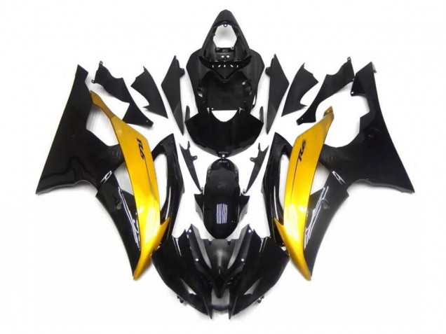 Schwarz Gold R6 08-16 Verkleidungen