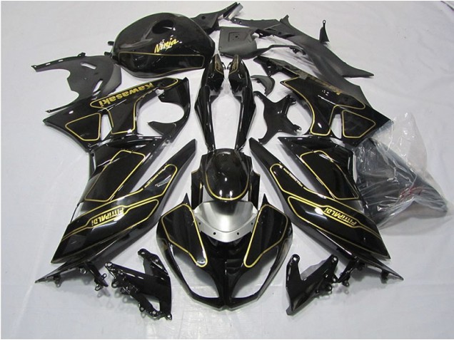 Schwarz Gold ZX6R 09-12 Verkleidungen Schwarz Gold ZX6R 09-12 Verkleidungen