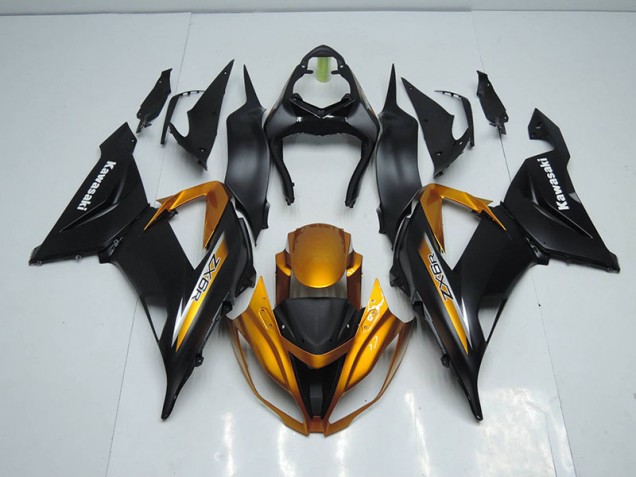 Schwarz Gold ZX6R 13-18 Verkleidung Schwarz Gold ZX6R 13-18 Verkleidung