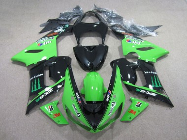 Schwarz Grün 3M Touch4 Monster ZX6R 05-06 Verkleidungen