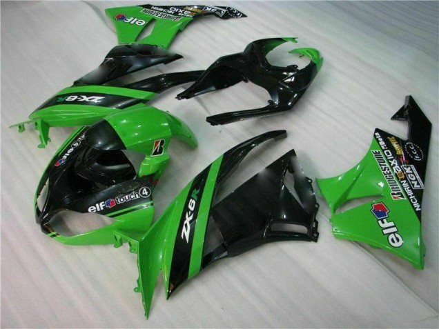 Schwarz Grün ZX6R 09-12 Verkleidungen Komplett Sets
