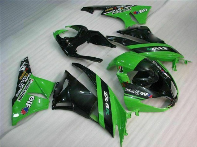 Schwarz Grün ZX6R 09-12 Verkleidungen Komplett Sets