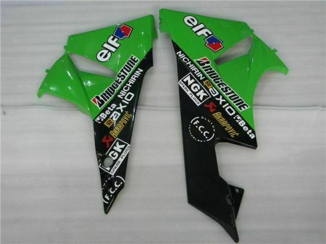 Schwarz Grün ZX6R 09-12 Verkleidungen Komplett Sets