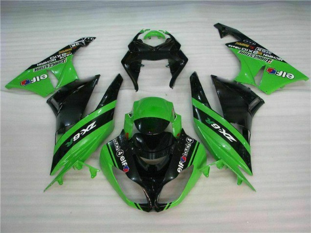 Schwarz Grün ZX6R 09-12 Verkleidungen Komplett Sets