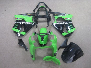 Schwarz Grünes Monster ZX6R 00-02 Verkleidungen