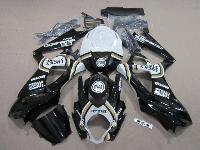 Schwarz Lucky Strike Weiß Motul GSXR 1000 K7 07-08 Verkleidungen Schwarz Lucky Strike Weiß Motul GSXR 1000 K7 07-08 Verkleidungen