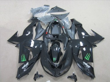 Schwarz Ninja Grünmonster ZX6R 07-08 Verkleidungen