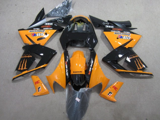 Schwarz Orange 3M Monster ZX10R 03-05 Verkleidungen Schwarz Orange 3M Monster ZX10R 03-05 Verkleidungen