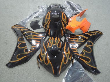 Schwarz Orange Flamme CBR 1000 RR 08-11 Verkleidungen