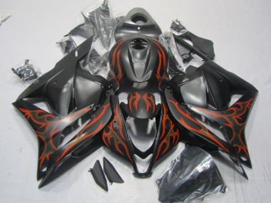 Schwarz Orange Flamme CBR 600 RR 09-12 Verkleidungen