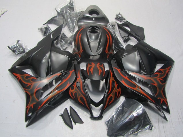 Schwarz Orange Flamme CBR 600 RR 09-12 Verkleidungen