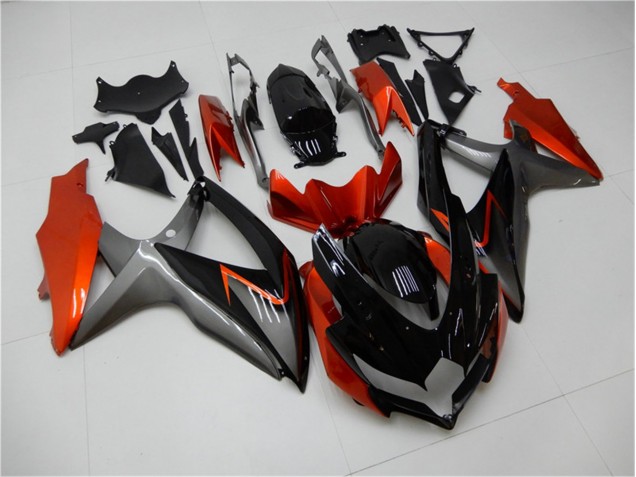 Schwarz Orange Grau GSXR 600 / 750 K8 08-10 Verkleidungen Schwarz Orange Grau GSXR 600 / 750 K8 08-10 Verkleidungen