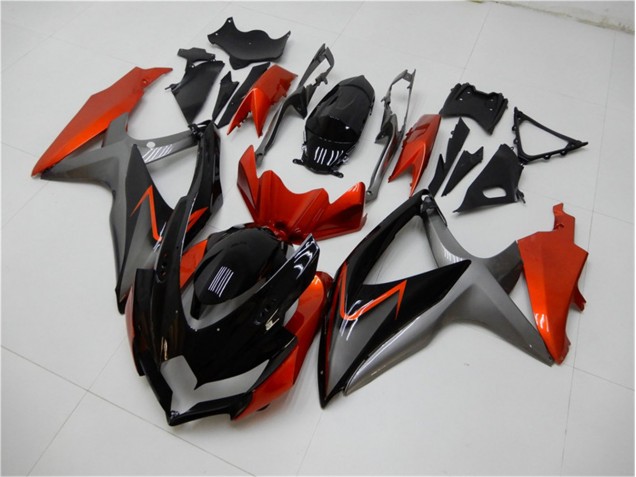 Schwarz Orange Grau GSXR 600 / 750 K8 08-10 Verkleidungen Schwarz Orange Grau GSXR 600 / 750 K8 08-10 Verkleidungen