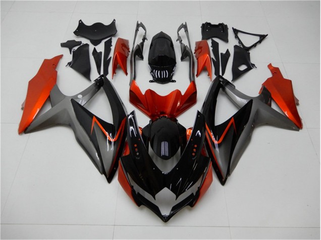 Schwarz Orange Grau GSXR 600 / 750 K8 08-10 Verkleidungen Schwarz Orange Grau GSXR 600 / 750 K8 08-10 Verkleidungen