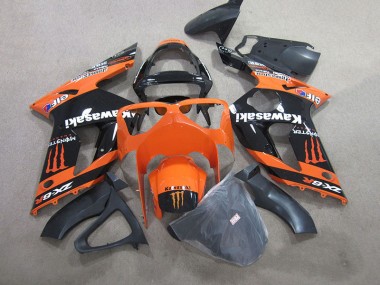 Schwarz Orange Monster ZX6R 03-04 Verkleidungen