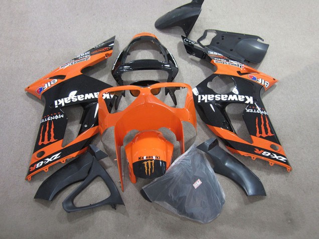 Schwarz Orange Monster ZX6R 03-04 Verkleidungen Schwarz Orange Monster ZX6R 03-04 Verkleidungen