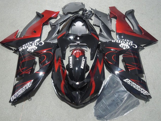 Schwarz Rot Corona Extra ZX10R 06-07 Verkleidungen Schwarz Rot Corona Extra ZX10R 06-07 Verkleidungen
