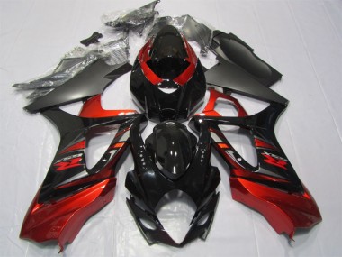 Schwarz Rot GSXR 1000 K7 07-08 Verkleidungen