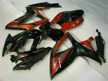 Schwarz Rot GSXR 600 / 750 K6 06-07 Vollverkleidung