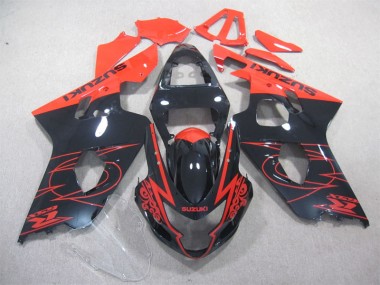 Schwarz Rot GSXR 600 K4 04-05 Verkleidungen