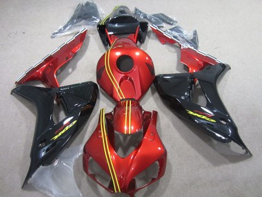 Schwarz Rot Gelb CBR 1000 RR 06-07 Verkleidungen