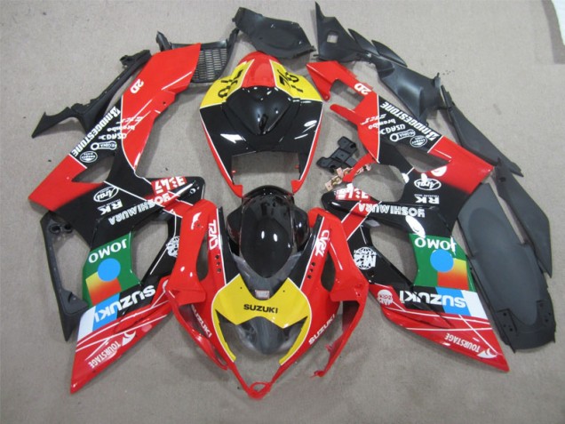 Schwarz Rot Gelb Jomo GSXR 600 K6 06-07 Verkleidungen
