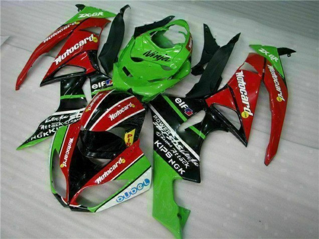 Schwarz Rot Grün Motocard ZX6R 09-12 Verkleidungen