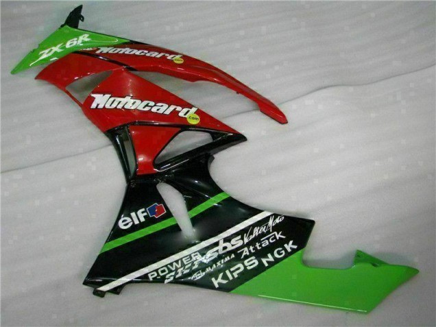 Schwarz Rot Grün Motocard ZX6R 09-12 Verkleidungen