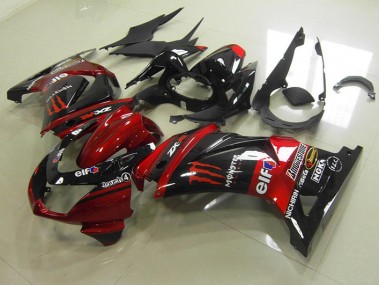 Schwarz Rot Monster ZX 250R 08-12 Verkleidung