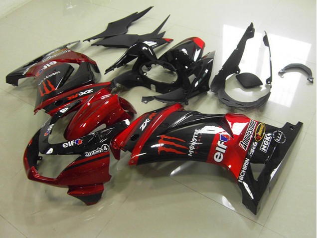 Schwarz Rot Monster ZX 250R 08-12 Verkleidung Schwarz Rot Monster ZX 250R 08-12 Verkleidung