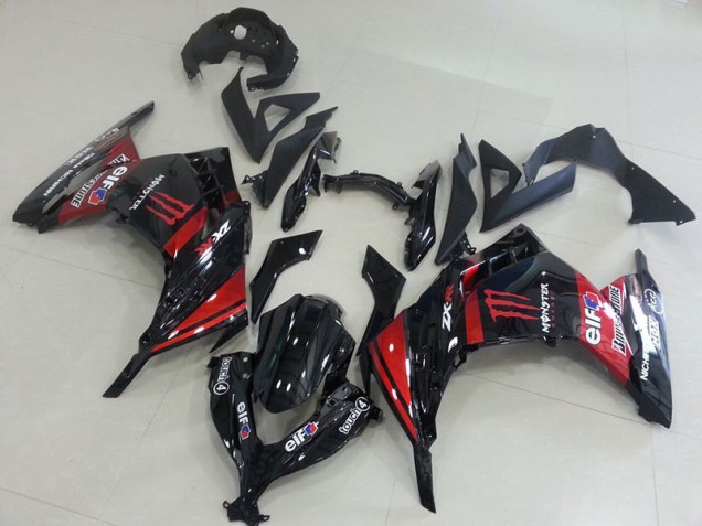 Schwarz Rot Monster ZX 300R 13-16 Verkleidungen Schwarz Rot Monster ZX 300R 13-16 Verkleidungen