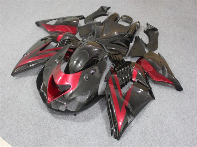 Schwarz Rot ZX14R ZZR 1400 06-11 Verkleidung