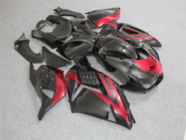 Schwarz Rot ZX14R ZZR 1400 06-11 Verkleidung