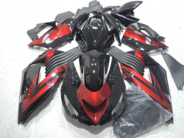 Schwarz Rot ZX14R ZZR 1400 06-11 Verkleidungen