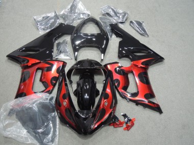 Schwarz Rot ZX6R 05-06 Verkleidungen
