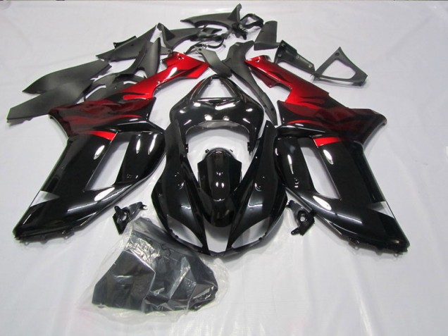 Schwarz Rot ZX6R 07-08 Verkleidungen Schwarz Rot ZX6R 07-08 Verkleidungen