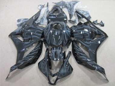 Schwarz Silber Flamme CBR 600 RR 09-12 Verkleidung